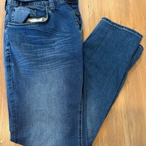 Buffalo David Bitton Dark Blue Straight Slim Stretch Jeans 34x32